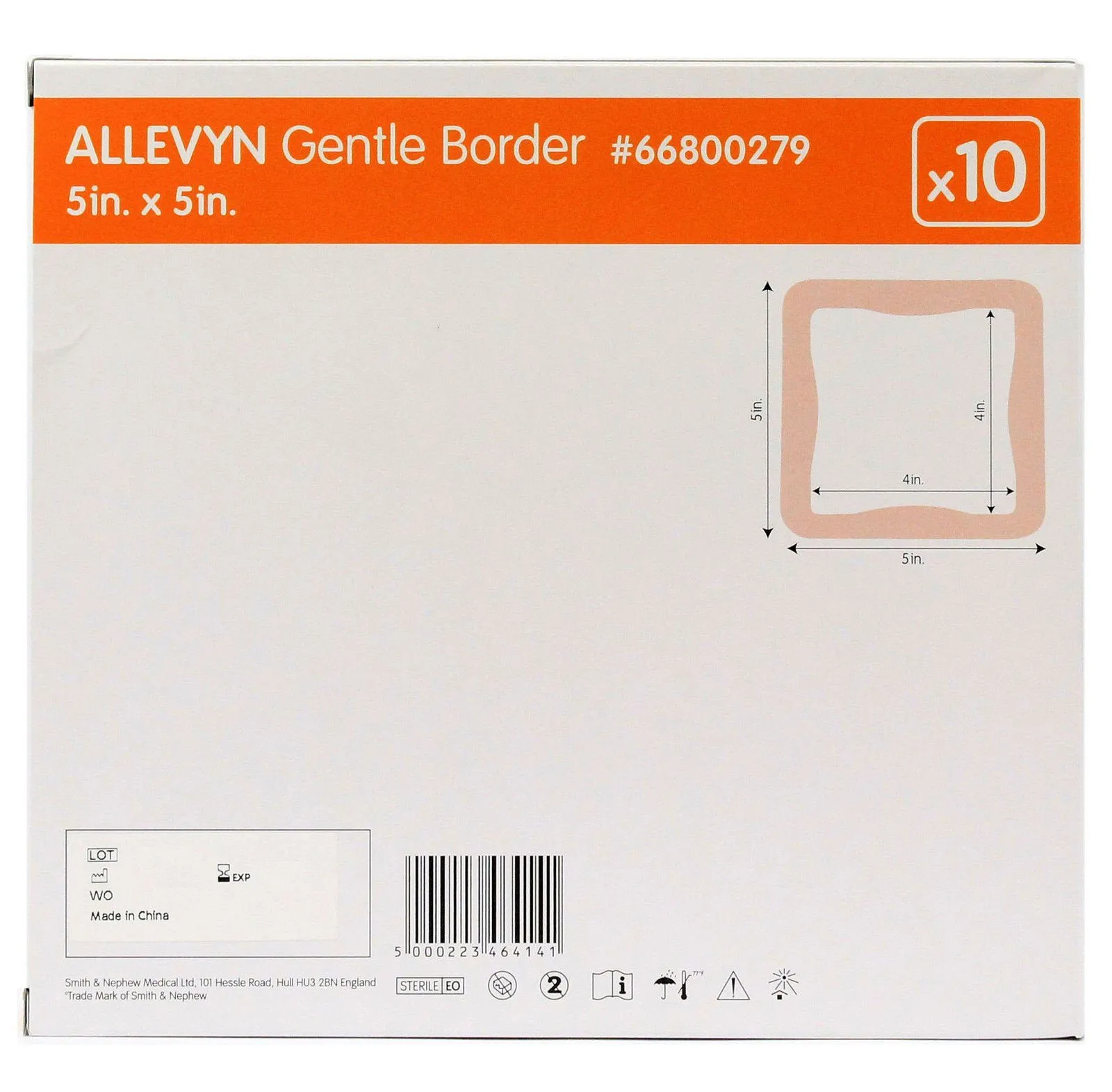 ALLEVYN Gentle Border Adhesive Dressing 5" x 5"