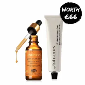 Antipodes Glow Vitamin C Brightening Serum   FREE Reincarnation Exfoliator