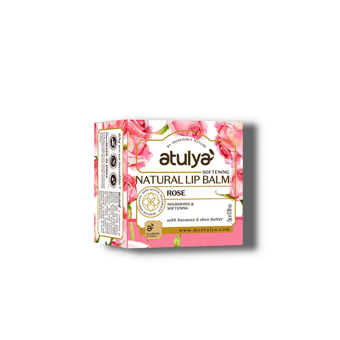 atulya Rose Natural Lip Balm with Bees Wax & Honey 5 Gm