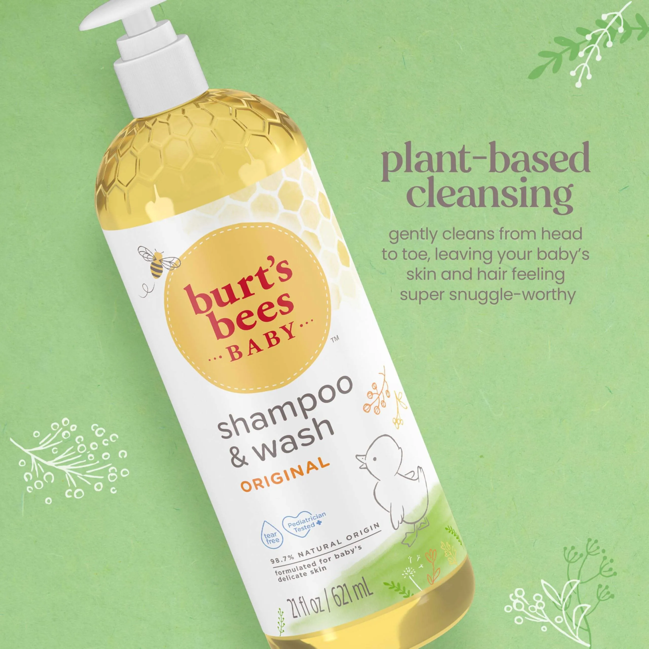 Baby Bee Shampoo and Wash Original by Burts Bees for Kids - 21 oz Shampoo and Body Wash