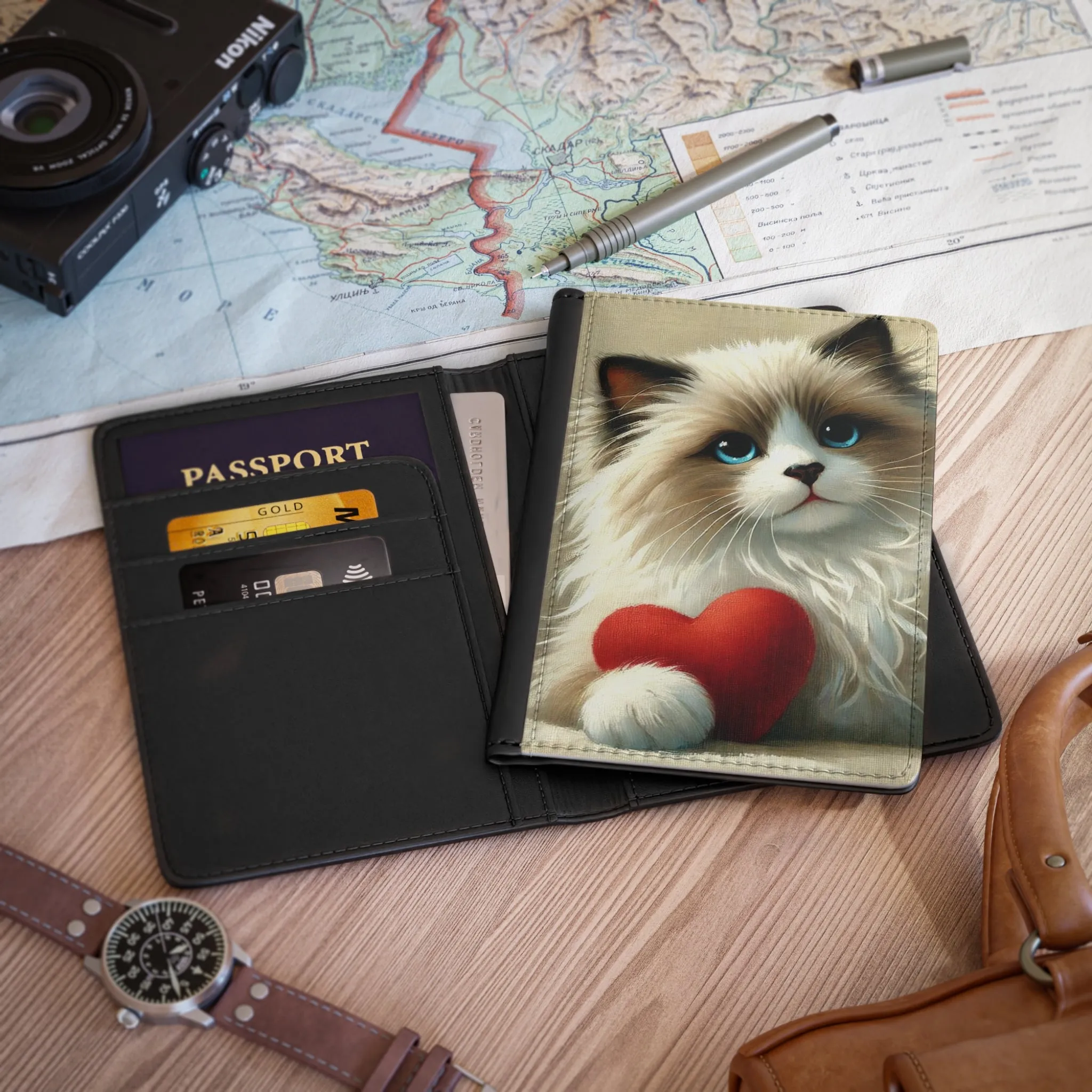 Cat Lover - Passport Cover - Travel Wallet