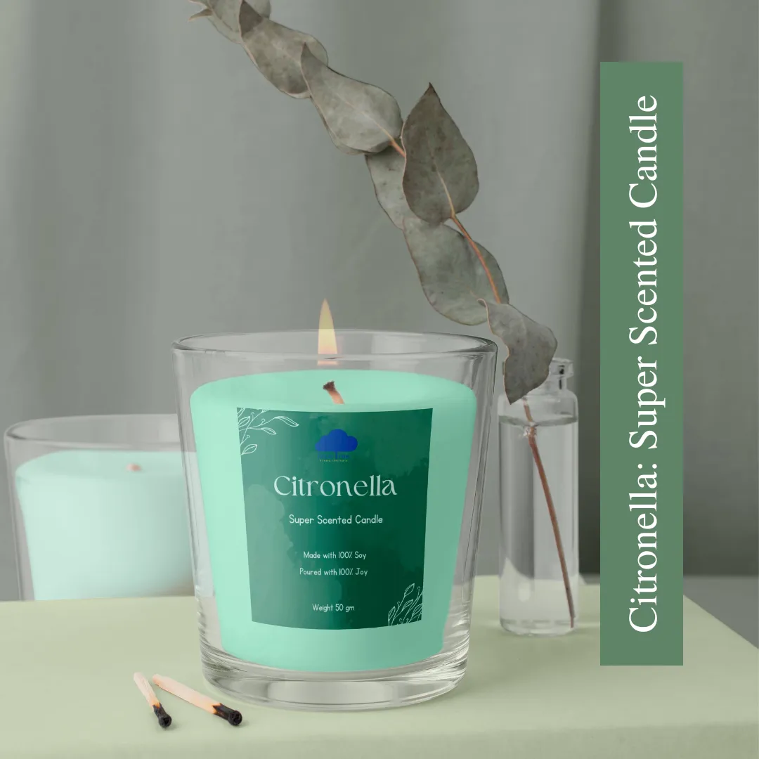 Citronella: Soy Wax Aroma Candle 50 gm