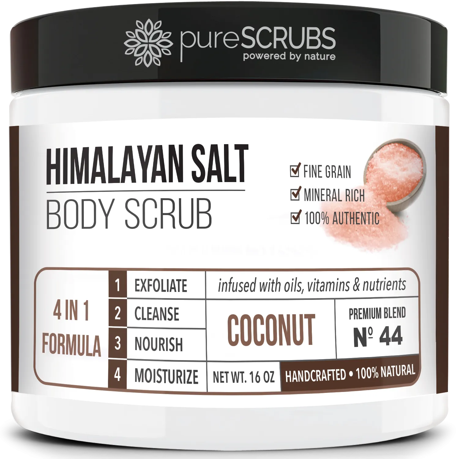 Coconut Body Scrub / Pink Himalayan Salt / Premium Blend #44