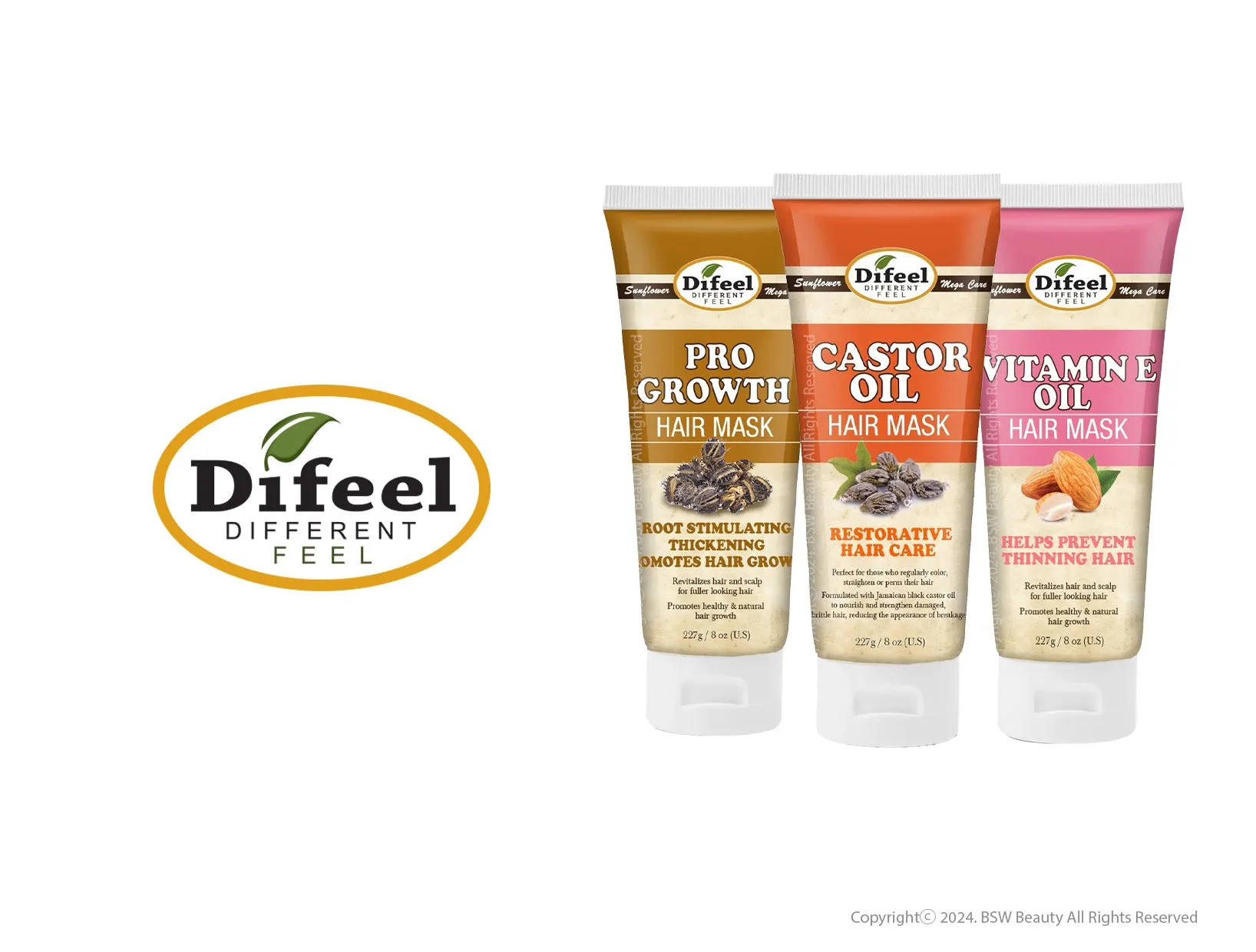 DIFEEL PREMIUM HAIR MASK 8oz  ARGAN OIL/BIOTIN/CASTORE OIL/COCONUT/PRO GROWTH/TEA TREE/PEPPER MINT/VITAMIN E