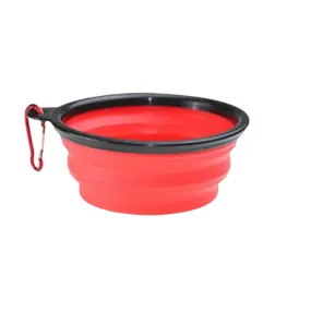 Expandable Silicone Dog Bowl - Red