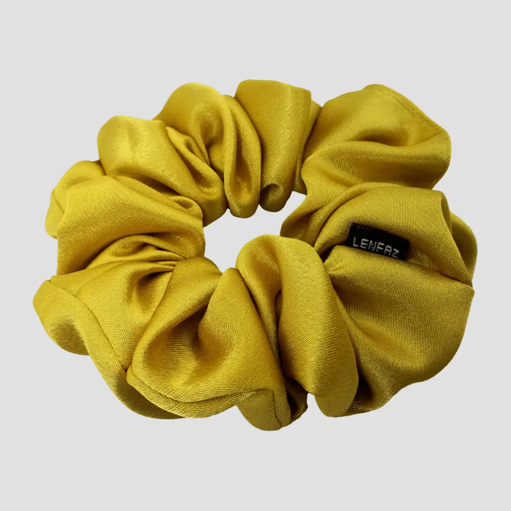 Luxury Gold Satin Silk Scrunchie - Sage Green Mini Perfume Spray Btl.