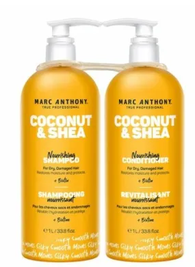 Marc Anthony Coconut & Shea Nourishing Shampoo and Conditioner - 2 X 1Litre