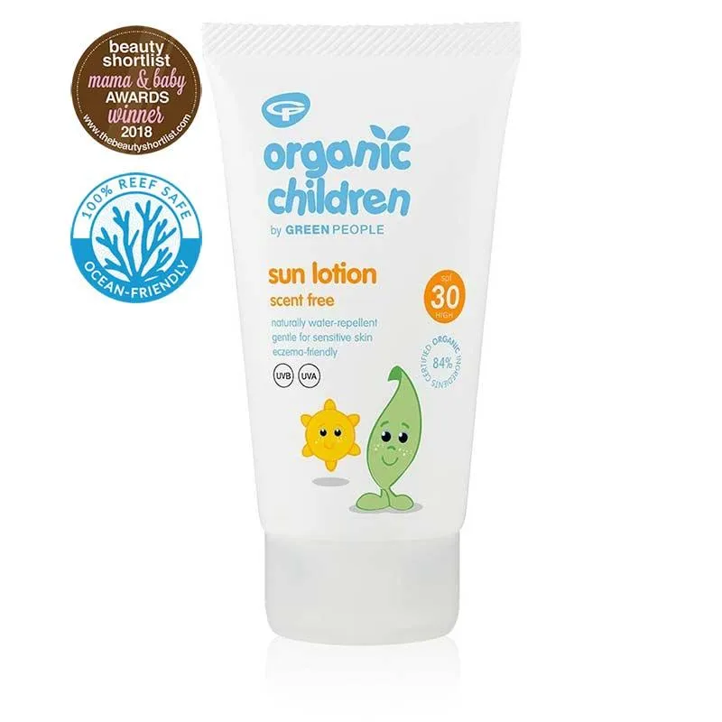 Organic Children Scent Free Sun Lotion SPF30 - 150ml - Plant-Based Packaging