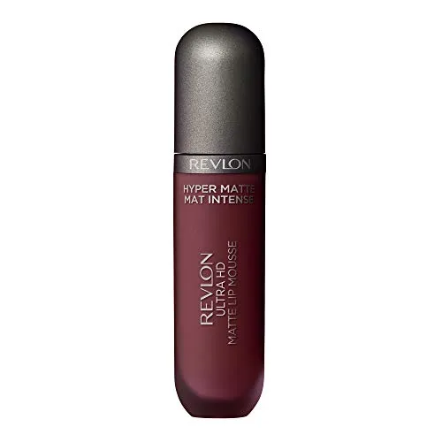 REVLON Ultra HD Lip Mousse Hyper Matte, Longwearing Creamy Liquid Lipstick in Nude / Brown, Dusk (865), 0.2 oz