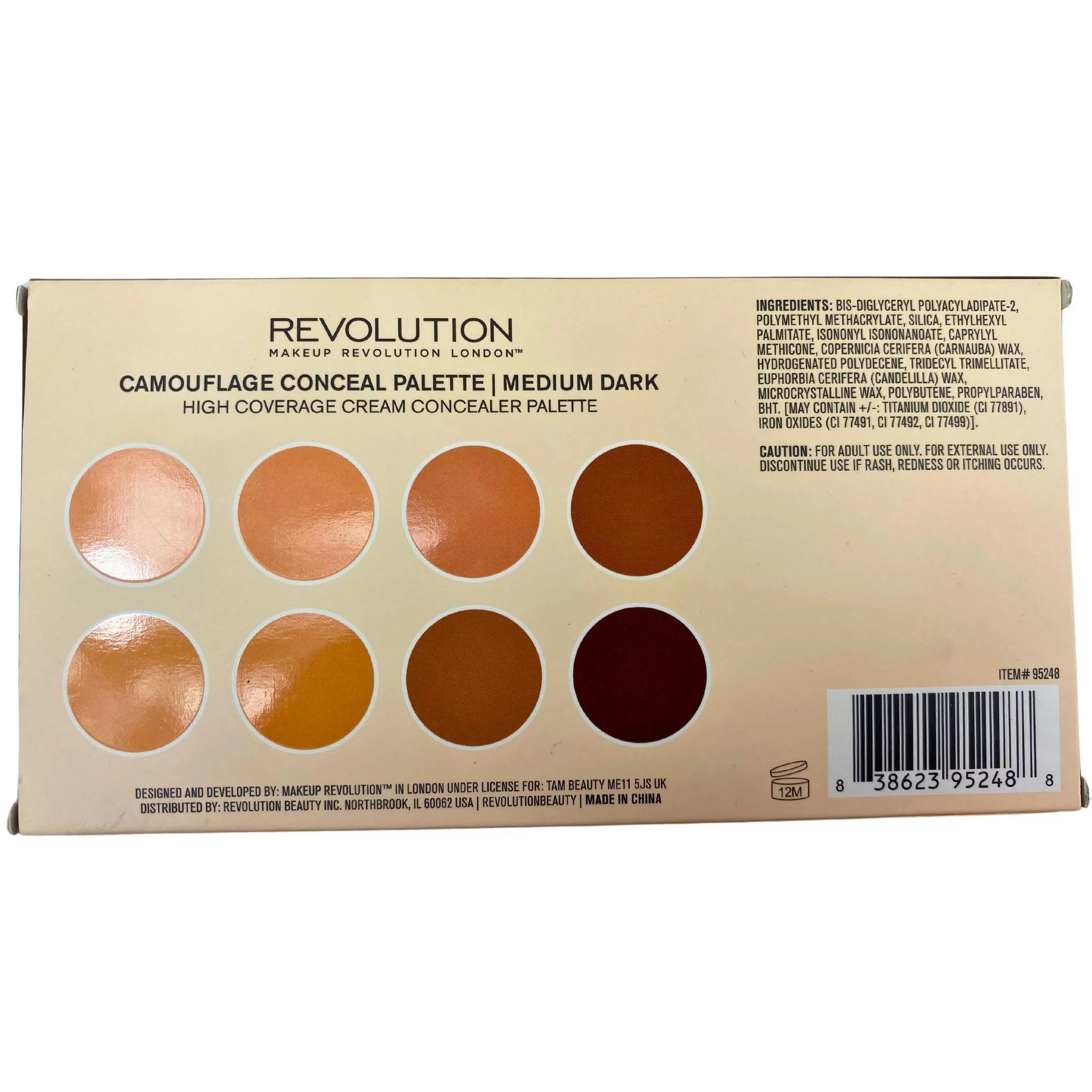 Revolution Pro HD Camouflage Corrector Palette | Medium Dark 8 Ultra Coverage Concealer Creams (30 Pcs lot)