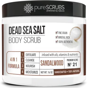 Sandalwood Body Scrub / Dead Sea Salt / Premium Blend #21