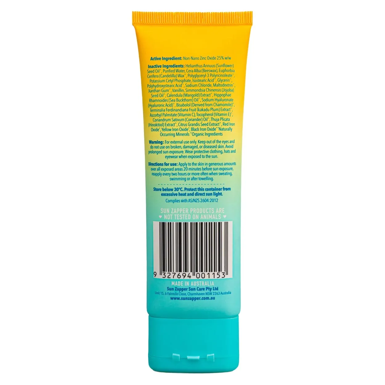 Sun Zapper Pure Zinc Reef Safe SPF50  Sunscreen - Clear