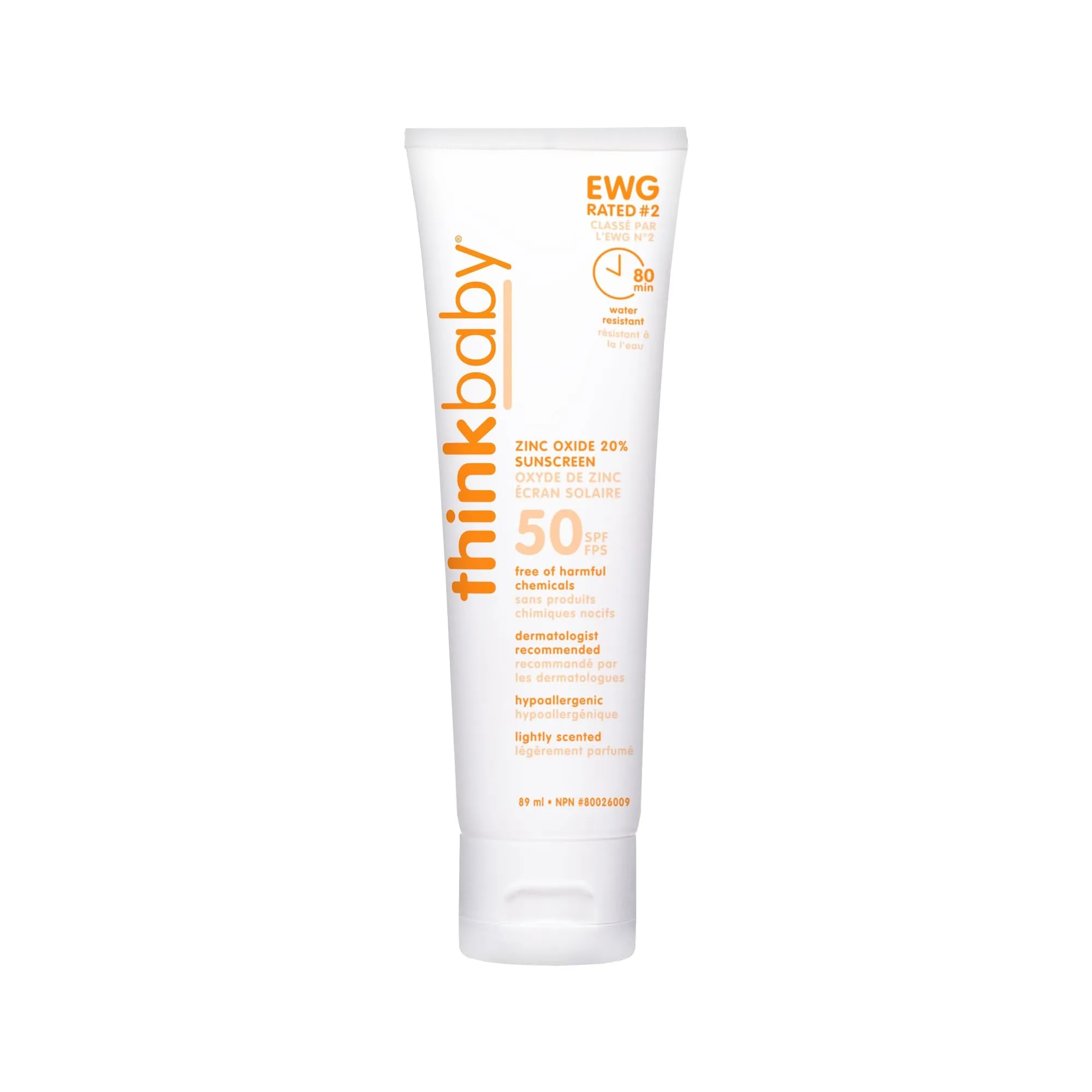 Thinkbaby Spf 50 Plus Baby Mineral Sunscreen 3 Oz Natural Sunblock Lotion