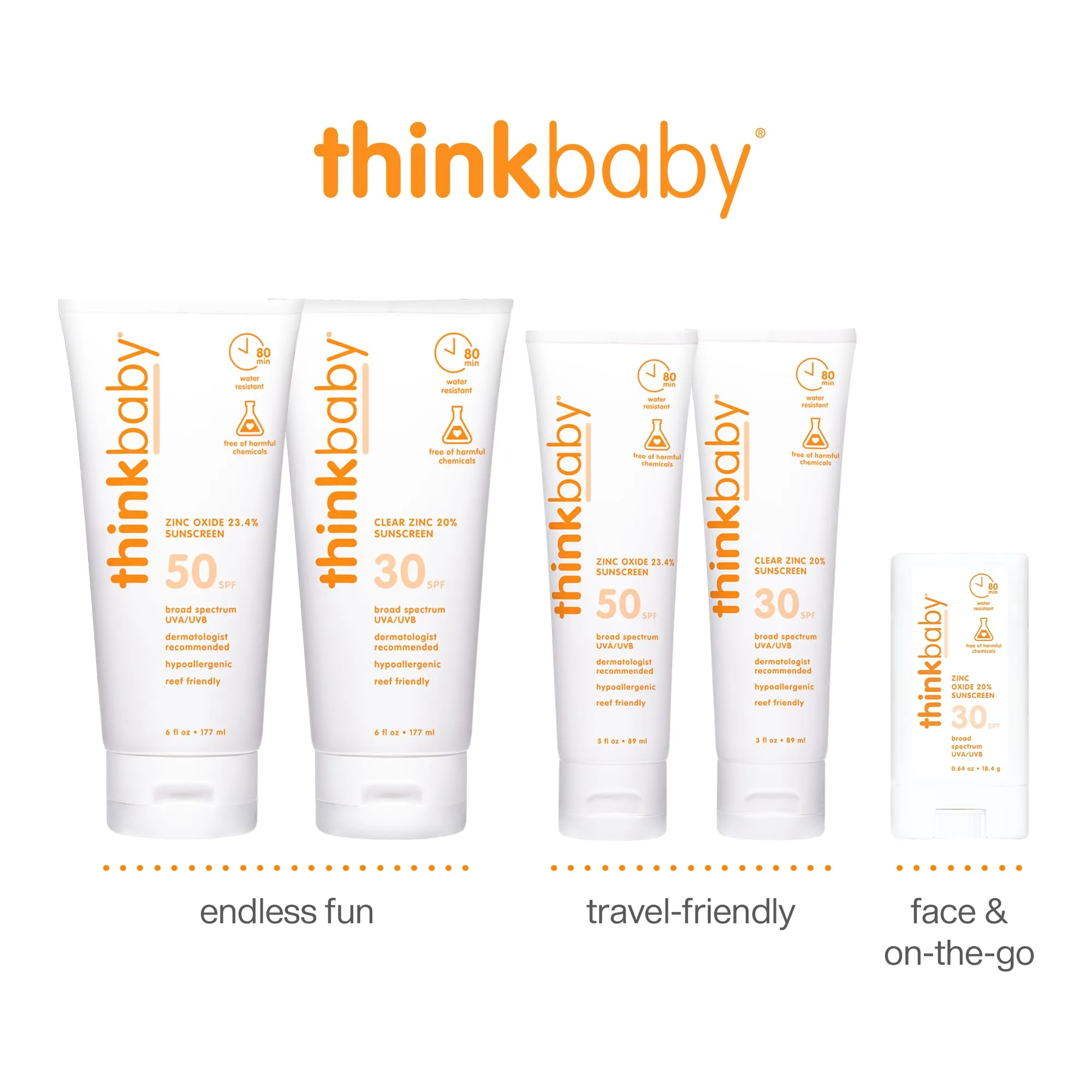 Thinkbaby Spf 50 Plus Baby Mineral Sunscreen 3 Oz Natural Sunblock Lotion