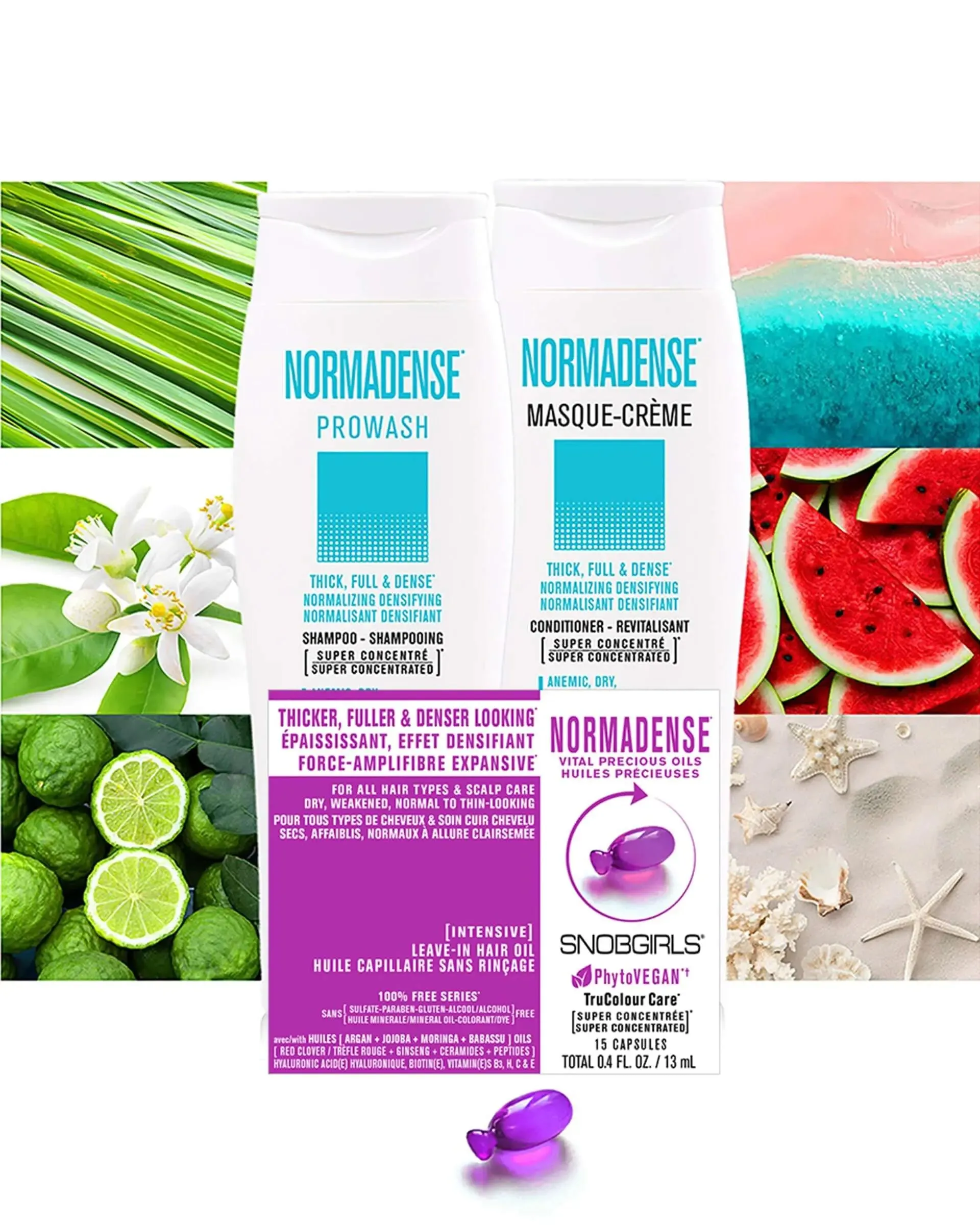 Trio NORMADENSE 2 Vegan Shampoo Conditioner, Hair Oil