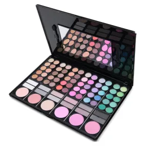 Vibrant 78-Color Eyeshadow Palette with Matte and Shimmer Finishes