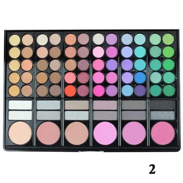 Vibrant 78-Color Eyeshadow Palette with Matte and Shimmer Finishes